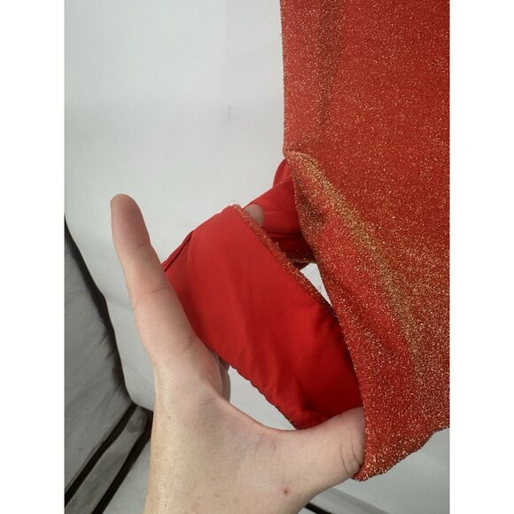 Aerie Sparkle Babewatch One Piece Cheekiest Swimsuit Women L Orange Real Good - Picture 4 of 6